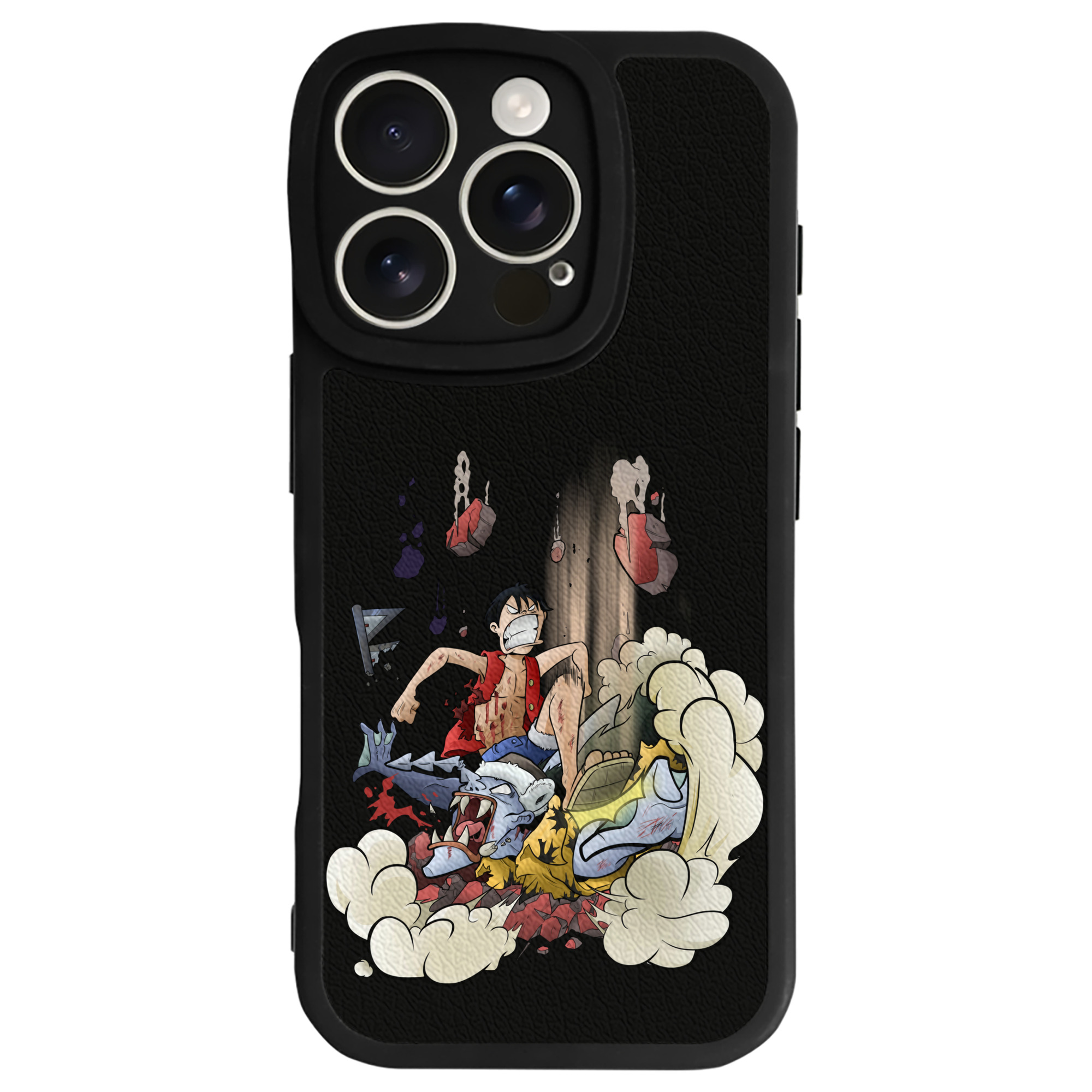 （画像用） ワンピース モンキー・D・ルフィ ONE PIECE Monkey D. Luffy 【iPhone 16シリーズ対応】シリコンスマホケース（レザー調） 材質：シリコン